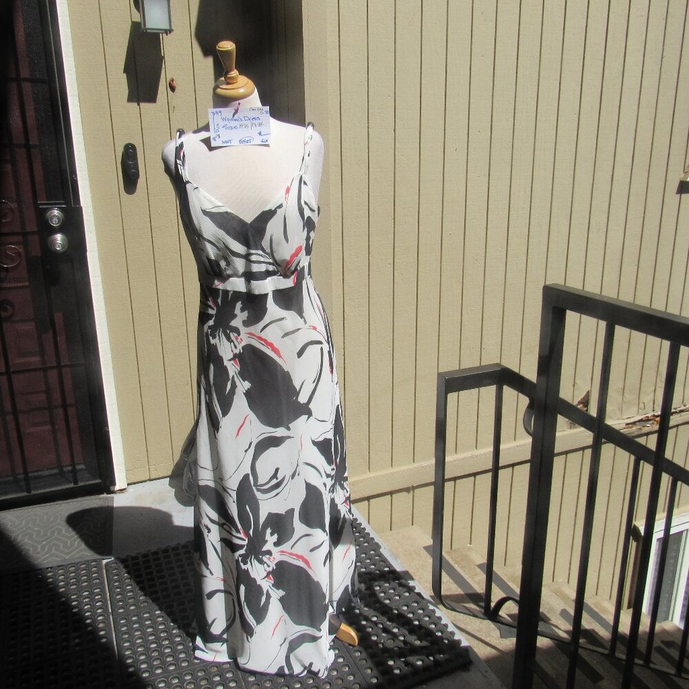 #339  NEW WOMEN'S LONG CHIFFON PRINT DRESS BY PER UNA  (SIZE 14US / 18UK)